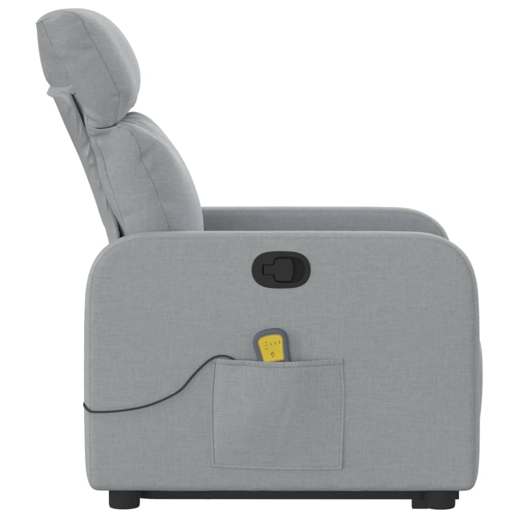 Stand up Massage Recliner Chair Light Grey Fabric
