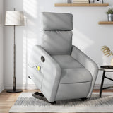 Stand up Massage Recliner Chair Light Grey Fabric