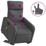 Stand up Massage Recliner Chair Dark Grey Fabric - Front View