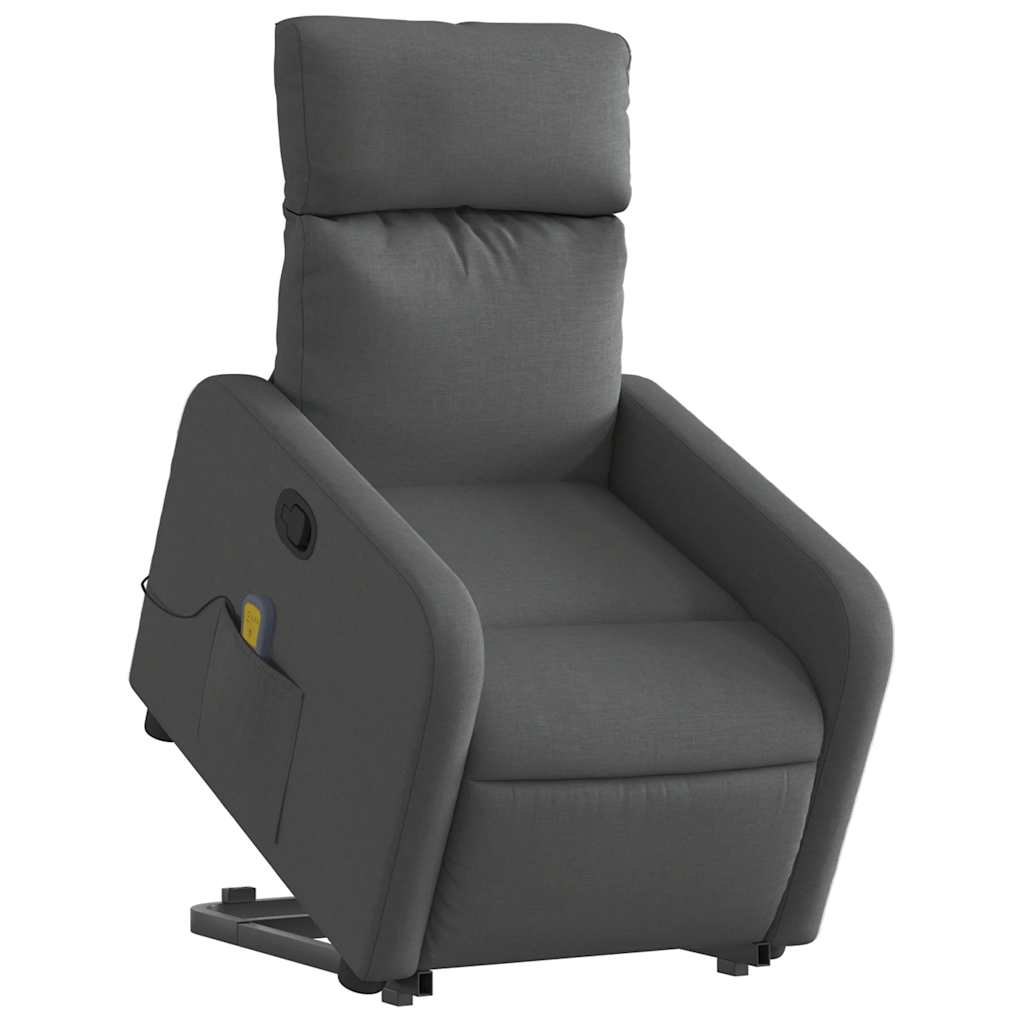 Stand up Massage Recliner Chair Dark Grey Fabric