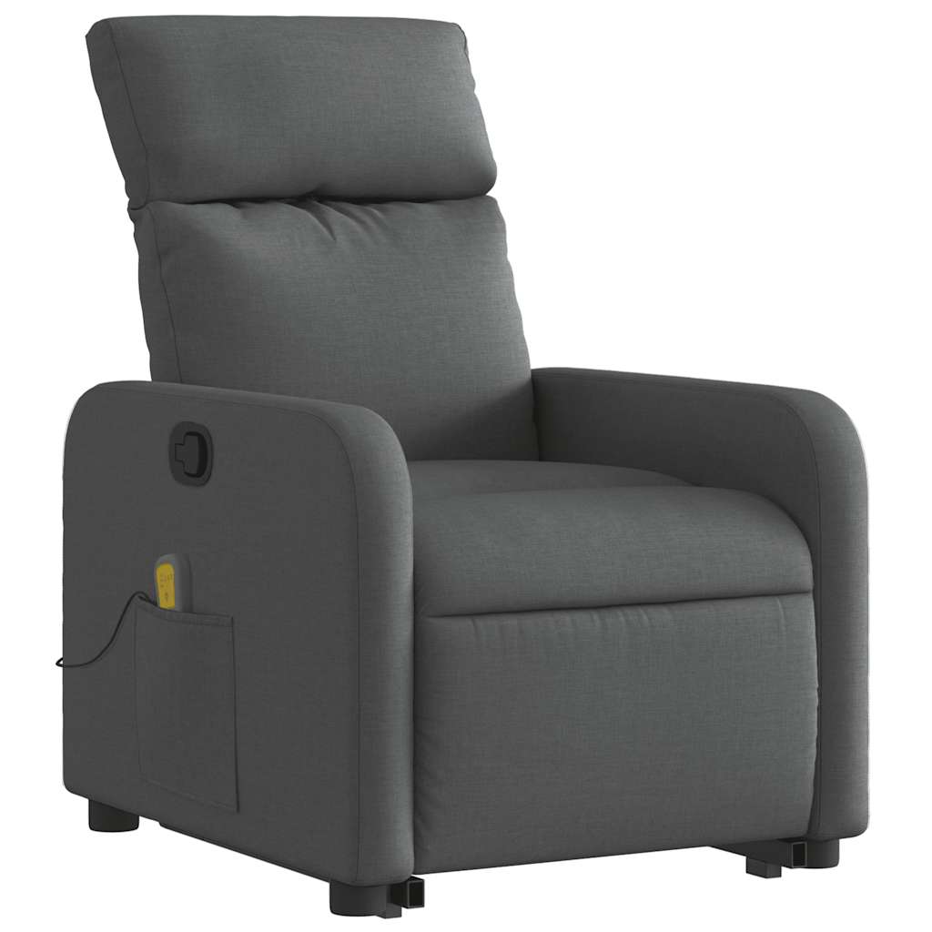 Stand up Massage Recliner Chair Dark Grey Fabric