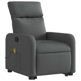 Stand up Massage Recliner Chair Dark Grey Fabric