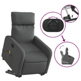 Stand up Massage Recliner Chair Dark Grey Fabric - Rear View