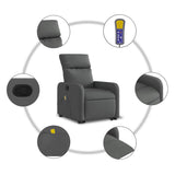 Stand up Massage Recliner Chair Dark Grey Fabric