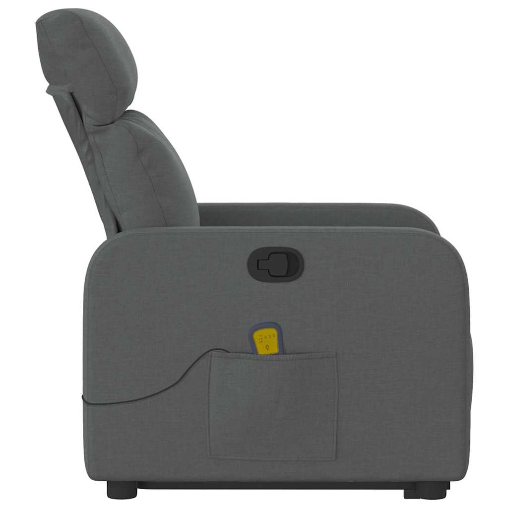 Stand up Massage Recliner Chair Dark Grey Fabric