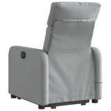 Electric Stand up Massage Recliner Chair Light Grey Fabric