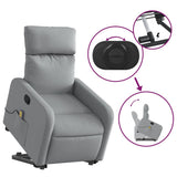 Electric Stand up Massage Recliner Chair Light Grey Fabric - 45-Degree Angle