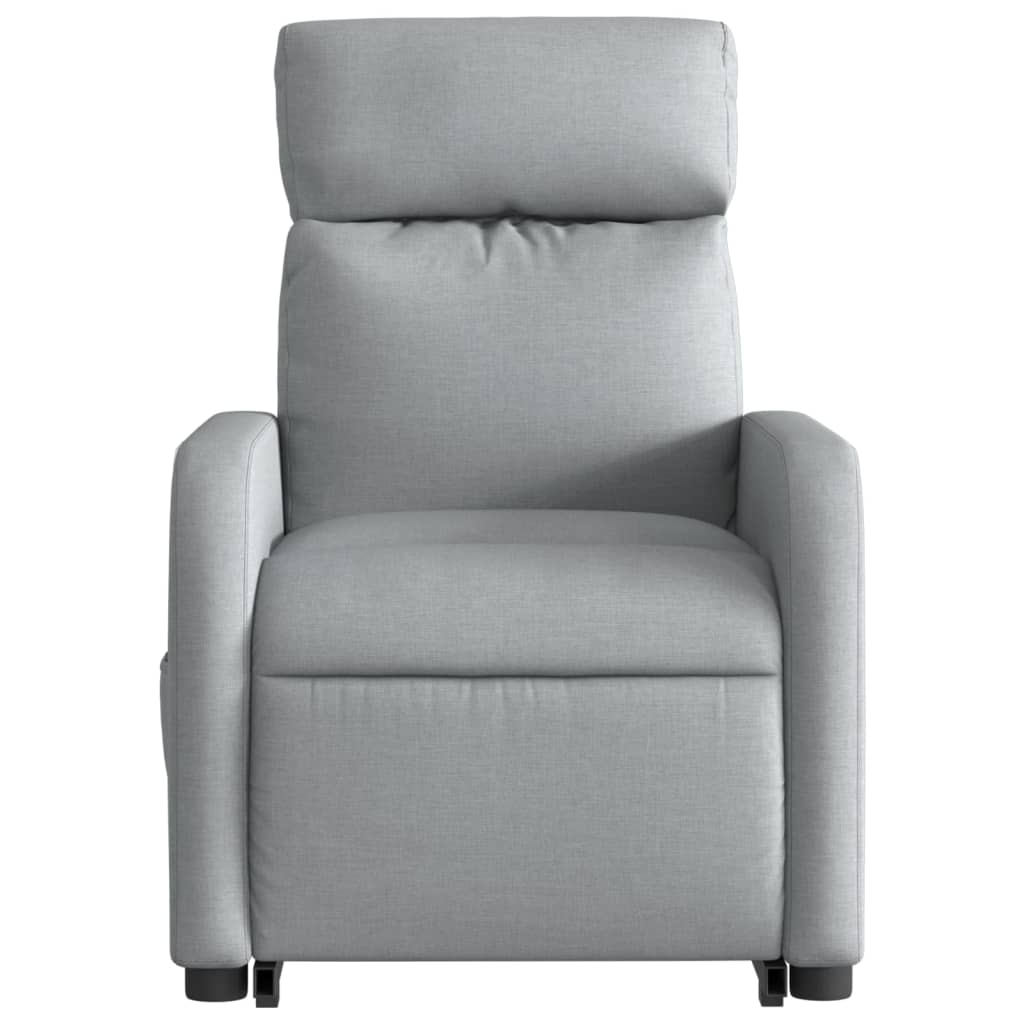 Electric Stand up Massage Recliner Chair Light Grey Fabric
