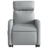 Electric Stand up Massage Recliner Chair Light Grey Fabric - Low Angle