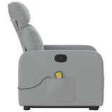 Electric Stand up Massage Recliner Chair Light Grey Fabric - Extra Image