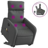 Electric Stand up Massage Recliner Chair Dark Grey Fabric - Front View