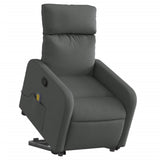 Electric Stand up Massage Recliner Chair Dark Grey Fabric - Side View