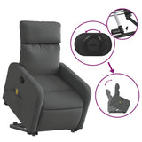 Electric Stand up Massage Recliner Chair Dark Grey Fabric - Rear View