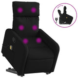 Electric Stand up Massage Recliner Chair Black Fabric - Front View