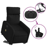 Electric Stand up Massage Recliner Chair Black Fabric - Rear View