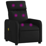 Massage Recliner Chair Black Faux Leather - Front View