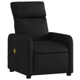 Massage Recliner Chair Black Faux Leather - Side View