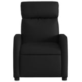 Massage Recliner Chair Black Faux Leather - Close-Up Angle