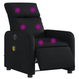 Electric Massage Recliner Chair Black Faux Leather - Side View