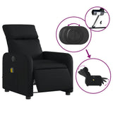 Electric Massage Recliner Chair Black Faux Leather - Rear View