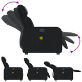 Electric Massage Recliner Chair Black Faux Leather - Close-Up Angle