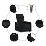 Electric Stand up Massage Recliner Chair Black Faux Leather - Low Angle