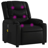Massage Recliner Chair Black Faux Leather - Front View