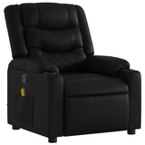 Massage Recliner Chair Black Faux Leather - Side View