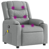 Massage Recliner Chair Light Grey Fabric