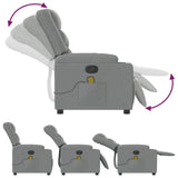 Massage Recliner Chair Light Grey Fabric - 45-Degree Angle