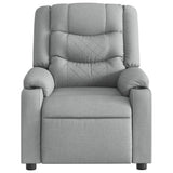 Massage Recliner Chair Light Grey Fabric - Close-Up Angle