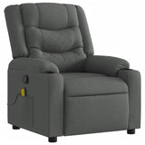 Massage Recliner Chair Dark Grey Fabric - Side View