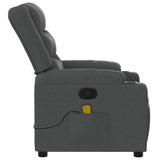 Massage Recliner Chair Dark Grey Fabric - Low Angle