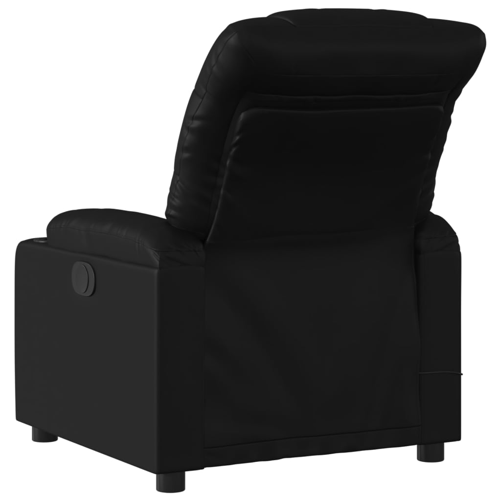 Massage Recliner Chair Black Faux Leather