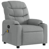 Massage Recliner Chair Light Grey Fabric - Side View
