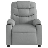 Massage Recliner Chair Light Grey Fabric - Close-Up Angle