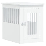 Dog Crate Furniture White 45x62x59 cm Engineered Wood - Front View