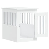 Dog Crate Furniture White 45x62x59 cm Engineered Wood - Rear View