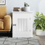 Dog Crate Furniture White 55x75x65 cm Engineered Wood - Side View