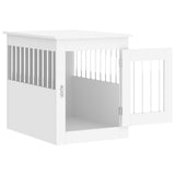 Dog Crate Furniture White 55x75x65 cm Engineered Wood - Rear View