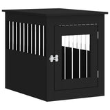 Dog Crate Furniture Black 55x75x65 cm Engineered Wood - Front View
