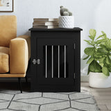 Dog Crate Furniture Black 55x75x65 cm Engineered Wood - Side View