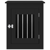 Dog Crate Furniture Black 55x75x65 cm Engineered Wood - Close-Up Angle