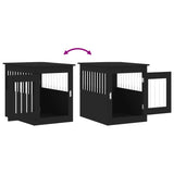Dog Crate Furniture Black 55x75x65 cm Engineered Wood - Extra Image