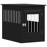 Dog Crate Furniture Black 55x80x68 cm Engineered Wood - Front View