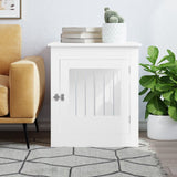 Dog Crate Furniture White 64.5x80x71 cm Engineered Wood - Side View