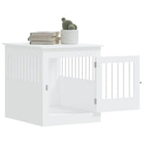 Dog Crate Furniture White 64.5x80x71 cm Engineered Wood - 45-Degree Angle