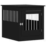 Dog Crate Furniture Black 64.5x80x71 cm Engineered Wood - Front View
