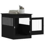 Dog Crate Furniture Black 64.5x80x71 cm Engineered Wood - 45-Degree Angle