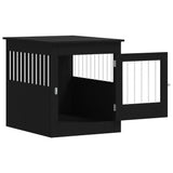 Dog Crate Furniture Black 64.5x80x71 cm Engineered Wood - Rear View